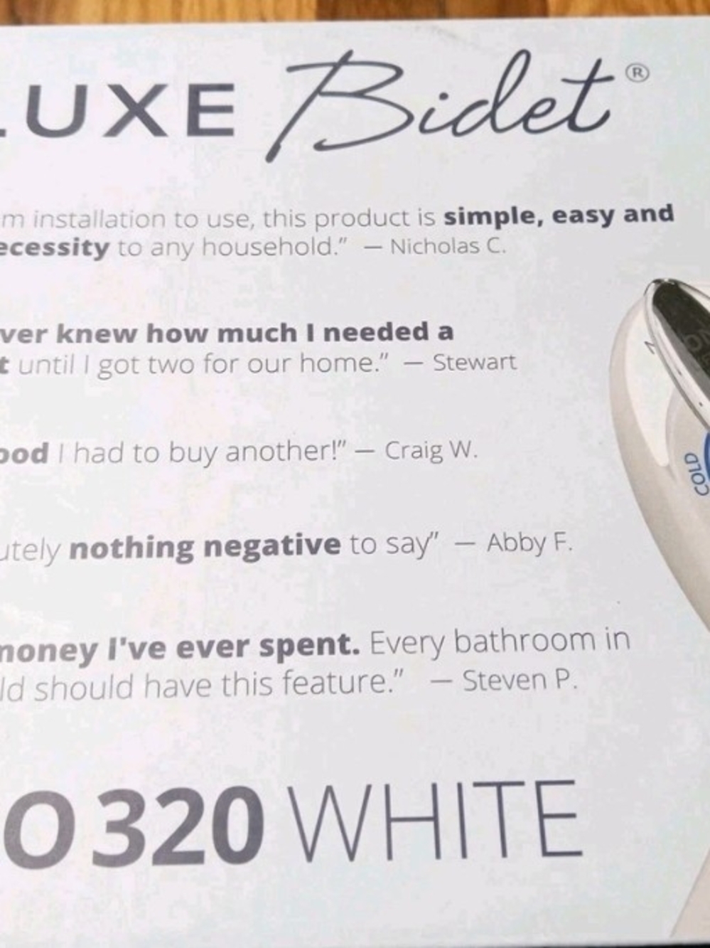Luxe Bidet 0320 White Bidet Attachment